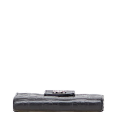 シャネル アイコンライン 二つ折り財布 ブラック ラムスキン レディース CHANEL 【中古】