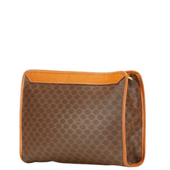 セリーヌ マカダム クラッチバッグ ブラウン PVC レザー レディース CELINE 【中古】