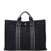 エルメス フールトゥMM トートバッグ ハンドバッグ ブラック グレー キャンバス レディース HERMES 【中古】