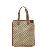 グッチ GGスプリーム トートバッグ 211135 ベージュ ブラウン PVC レザー レディース GUCCI 【中古】