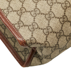 グッチ GGスプリーム トートバッグ 211135 ベージュ ブラウン PVC レザー レディース GUCCI 【中古】