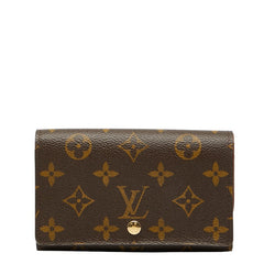 ルイ ヴィトン モノグラム ポルトフォイユ トレゾール 二つ折り財布 M61736 ブラウン PVC レザー レディース LOUIS VUITTON 【中古】