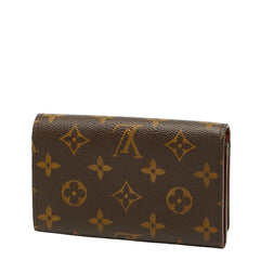 ルイ ヴィトン モノグラム ポルトフォイユ トレゾール 二つ折り財布 M61736 ブラウン PVC レザー レディース LOUIS VUITTON 【中古】