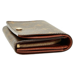ルイ ヴィトン モノグラム ポルトフォイユ トレゾール 二つ折り財布 M61736 ブラウン PVC レザー レディース LOUIS VUITTON 【中古】