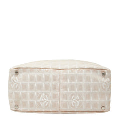 シャネル ニュートラベルライン トートバッグ ベージュ ピンク ナイロン レザー レディース CHANEL 【中古】