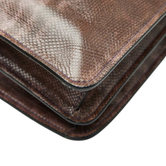 ブルガリ セルペンティ フォーエバー チェーン ワンショルダーバッグ ピンク ブラウン パイソン レザー レディース BVLGARI 【中古】