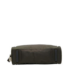 プラダ 三角ロゴプレート ハンドバッグ カーキ ブラウン ナイロン レザー レディース PRADA 【中古】