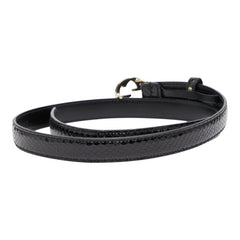 グッチ インターロッキングG ベルト サイズ:80/32 159614 ブラック ゴールド パイソン レザー レディース GUCCI 【中古】