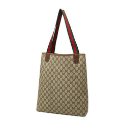 グッチ GGスプリーム シェリーライン トートバッグ 39 02 003 ベージュ ブラウン PVC レザー レディース GUCCI 【中古】