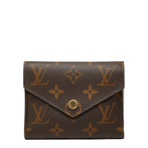 ルイ ヴィトン モノグラム ポルトフォイユ ヴィクトリーヌ 三つ折り財布 M62360 ブラウン ローズバレリーヌ ピンク PVC レザー レディース LOUIS VUITTON 【中古】