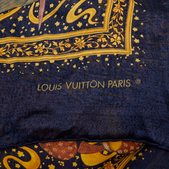 ルイ ヴィトン 12星座 スカーフ ネイビー マルチカラー シルク レディース LOUIS VUITTON 【中古】