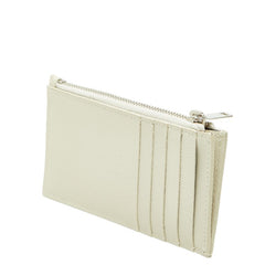 サンローラン カサンドラ YSLロゴ フラグメントケース ジップカードケース アイボリー シルバー レザー レディース SAINT LAURENT 【中古】
