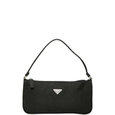 プラダ 三角ロゴプレート ハンドバッグ ワンショルダーバッグ ブラック ナイロン レディース PRADA 【中古】