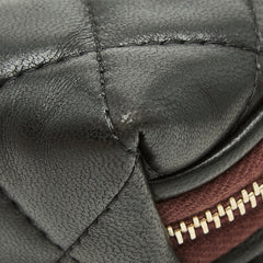 シャネル マトラッセ ココマーク コスメ ポーチ ブラック ラムスキン レディース CHANEL 【中古】