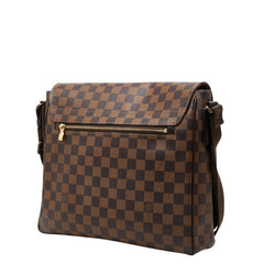 ルイ ヴィトン ダミエ ディストリクトMM ショルダーバッグ N41212 ブラウン PVC レザー レディース LOUIS VUITTON 【中古】