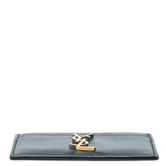 サンローラン YSLロゴ カードケース パスケース 370778 ブラック レザー レディース SAINT LAURENT 中古