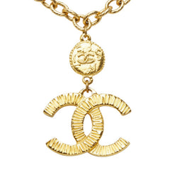 シャネル ココマーク コスチュームジュエリー コインプレート ネックレス ペンダント ゴールド メッキ レディース CHANEL 中古