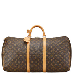 ルイ ヴィトン モノグラム キーポル60 ボストンバッグ トラベルバッグ M41422 ブラウン PVC レザー レディース LOUIS VUITTON 中古