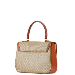 セリーヌ マカダム ハンドバッグ ショルダーバッグ 2WAY トップハンドル ベージュ ブラウン PVC レザー レディース CELINE 中古