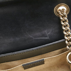 グッチ グッチシマ エミリー ホースビット 斜め掛け チェーン ショルダーバッグ 369622 ブラック レザー レディース GUCCI 【中古】