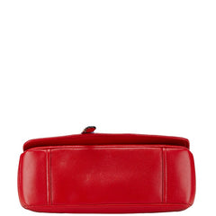 モスキーノ バイカー ジャケット ライダース 斜め掛け チェーン ショルダーバッグ レッド レザー レディース MOSCHINO 【中古】