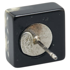 シャネル ココマーク ラインストーン スタッドピアス ブラック シルバー プラスチック メタル レディース CHANEL 【中古】