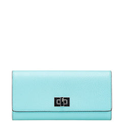 フェンディ ピーカブー 長財布 8M0427 ライトブルー レザー レディース FENDI 中古