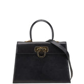 サルヴァトーレフェラガモ ガンチーニ ハンドバッグ ショルダーバッグ 2WAY O21 2181 ブラック レザー レディース Salvatore Ferragamo 【中古】