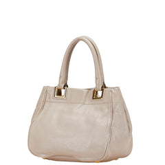 プラダ リボン ハンドバッグ ショルダーバッグ 2WAY ベージュ レザー レディース PRADA 中古