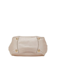 プラダ リボン ハンドバッグ ショルダーバッグ 2WAY ベージュ レザー レディース PRADA 中古