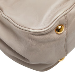 プラダ リボン ハンドバッグ ショルダーバッグ 2WAY ベージュ レザー レディース PRADA 【中古】