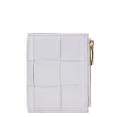 ボッテガヴェネタ マキシイントレチャート 二つ折り財布 パープル レザー レディース BOTTEGAVENETA 【中古】