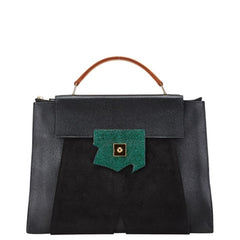 エルメス プレジデント トートバッグ ブラック グリーン リザード ヴォーグレネ ドブリス レディース HERMES 【中古】