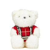 バーバリー テディベア クマ 熊 チェック ぬいぐるみ オフホワイト レッド ポリエステル コットン レディース BURBERRY 【中古】
