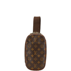 ルイ ヴィトン モノグラム ポシェットガンジュ ボディバッグ ウエストバッグ M51870 ブラウン PVC レザー メンズ LOUIS VUITTON 中古