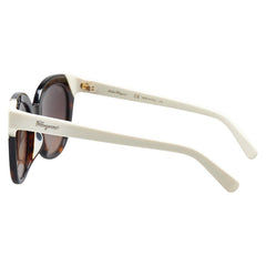 サルヴァトーレフェラガモ サングラス SF836SA ブラウン ホワイト プラスチック レディース Salvatore Ferragamo 【中古】
