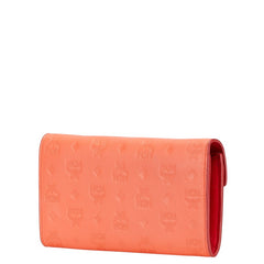 エム シー エム ヴィセトス チェーン ウォレット 長財布 レッド レザー レディース MCM 【中古】