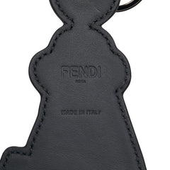 フェンディ キー 鍵 モチーフ チャーム キーホルダー ブラック マルチカラー レザー レディース FENDI 中古