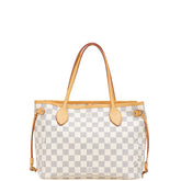 ルイ ヴィトン ダミエ アズール ネヴァーフルPM トートバッグ ショルダーバッグ N51110 ホワイト PVC レザー レディース LOUIS VUITTON 【中古】
