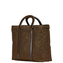 プラダ 三角ロゴプレート ハンドバッグ ショルダーバッグ 2WAY BN1066 カーキ ブラウン ナイロン レザー レディース PRADA 中古