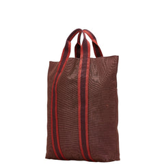 エルメス フールトゥ カバス トートバッグ ハンドバッグ ブラウン レッド キャンバス レディース HERMES 【中古】