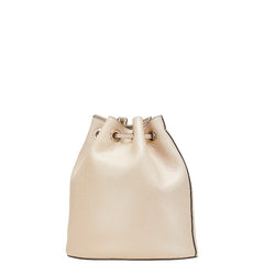 フルラ ロゴ 巾着 斜め掛け ショルダーバッグ ピンク ベージュ レザー レディース Furla 【中古】