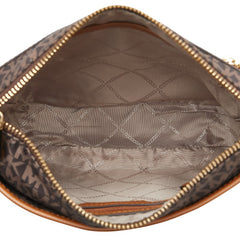 マイケルコース シグネチャー 斜め掛け ショルダーバッグ ブラック ブラウン ナイロン レザー レディース Michael Kors 【中古】