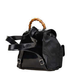 グッチ バンブー リュック バックパック 003 2058 0016 ブラック パテントレザー ナイロン レディース GUCCI 【中古】