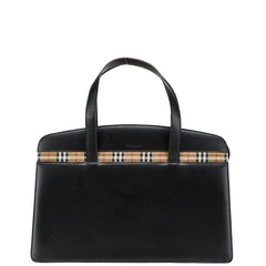 バーバリー ノバチェック シャドーホース ハンドバッグ ブラック マルチカラー レザー キャンバス レディース BURBERRY 中古