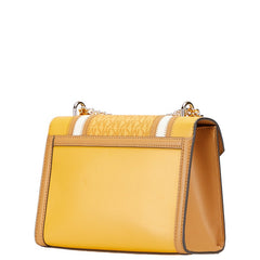 マイケルコース WHITNEY ホイットニー カラーブロック ミディアム チェーン ショルダーバッグ ブラウン ベージュ レザー レディース Michael Kors 【中古】