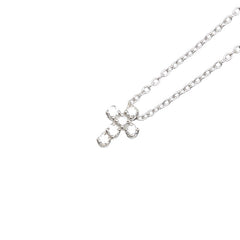 ポンテヴェキオ クロス 十字架 モチーフ ネックレス K18WG ホワイトゴールド レディース Ponte Vecchio 【中古】