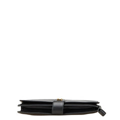 ロエベ アナグラム クラッチバッグ セカンドバッグ ブラック レザー レディース LOEWE 【中古】