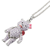 スワロフスキー テディベア クマ ハート ペンダントネックレス シルバー スワロフスキー メタル レディース SWAROVSKI 【中古】