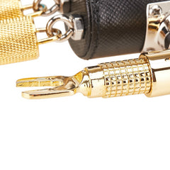 プラダ サフィアーノ 三角ロゴプレート ロボット キーホルダー チャーム ブラック ゴールド シルバー メッキ メタル レディース PRADA 【中古】